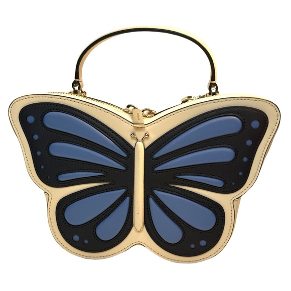 Kate Spade Flutter Fly 3D Butterfly Leather Crossbody In blue multi-color NWOT. - Picture 10 of 16